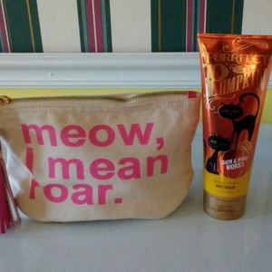 Purrfect Pumpkin lotion & makeup bag